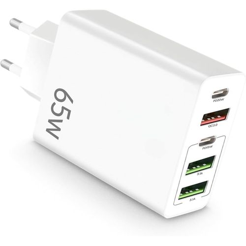 Ayu-Chargeur Usb Multiple 5 Ports - Prise Usb C Multiple 65 W - Chargeur Multi Usb Charge Rapide - Adaptateur Usb C Chargeur Compatible Avec Samsung, Iphone, Huawei, Google, Charge Rapide.