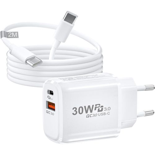 Ayu-Chargeur Usbc 30w Pour Iphone 16/15/15 Plus/15 Pro/15 Pro Max/Google Pixel 9/8/7/6 Pro,Chargeur Rapide Usb C Prise Adaptateur Usbc Chargeur Type C Avec Cable Usbc Pour Samsung Galaxy S25/S24/S23/