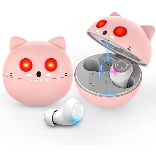 AYU-couteur Bluetooth sans Fil, Oreillette Bluetooth sans Fil, 36H D`autonomie Bluetooth 5.0 Rduction du Bruit des Appels Contrle Tactile tanches IPX5 3D Hi-FI Son Stro Android/iOS, Rose
