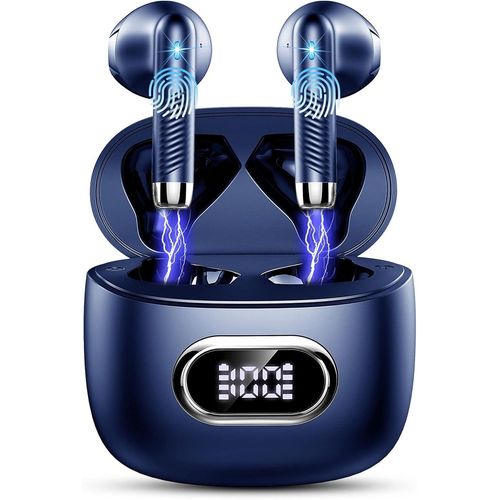 AYU-Ecouteurs Bluetooth sans Fil, 2024 couteurs Bluetooth 5.3 avec 4 ENC Rduction de Bruit Mic 42H couteurs sans Fil HiFi Stro Basses Oreillette Bluetooth cran LED Casque Bluetooth Sport IP7 Et