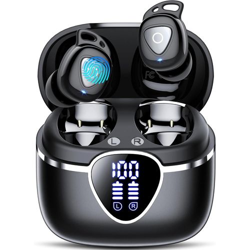 AYU-Ecouteurs Bluetooth sans Fil, 2025 couteurs Bluetooth 5.4 Hi-FI Stro, 40H Casque Intra-Auriculaires AVCE 4 ENC Rduction Antibruit Mic et cran LED, IP7 tanche Oreillette pour iOS Android, US