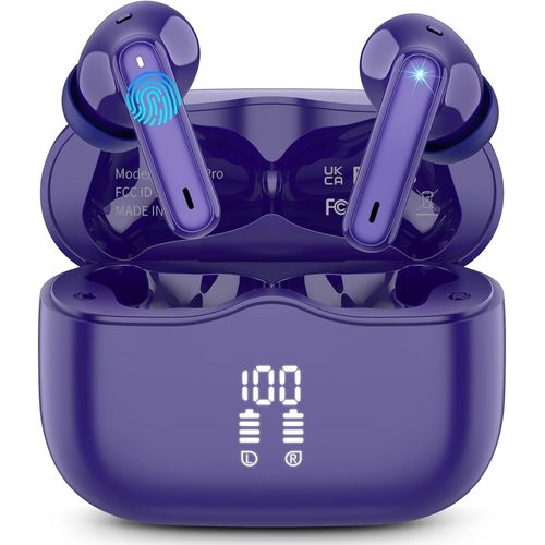 AYU-Ecouteurs Bluetooth Sans Fil, couteurs Bluetooth 5.3 Hi-FI Stro avec 4 ENC Rduction Antibruit Mic, 40H Casque Sans Fil, cran LED, IP7 tanche, Contrle Tactil, Oreillette pour iOS Android, U