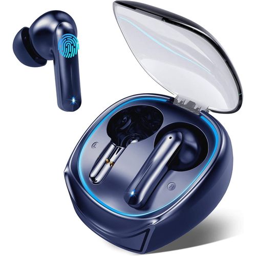 AYU-Ecouteurs Bluetooth sans Fil, Ecouteurs sans Fil avec ENC Antibruit Mic, Oreillette Bluetooth 5.3, 40H Casque Bluetooth Stro Basses, IP7 Etanche couteurs sans Fil pour iOS/Android, cran LED,