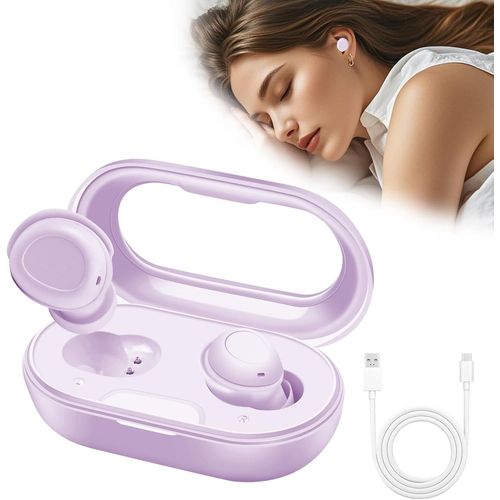 AYU-couteurs de Sommeil, Bluetooth 5.4 Casque Anti Bruit pour Dormir, Petit Design pour Les Dormeurs Latraux, Anti Bruit Sommeil en Silicone Liquide, 40 Heures d'autonomie (Violet)