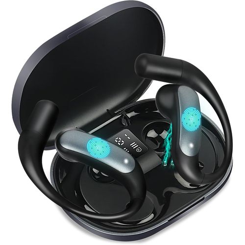AYU-couteurs Intra-Auriculaires sans Fil Bluetooth 5.4,USB-C Charge Rapide Casque Running,HiFi Stro,couteurs  Affichage LED IPX4, Earbuds Android iOS,couteur Bluetooth