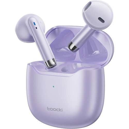 AYU-Ecouteurs sans Fil, Bluetooth 5.3 True TWS Semi-in-Ear couteurs, 25 Heures Rcration, Ajustement Confortable, Casque pour iPhone/Android, Violet