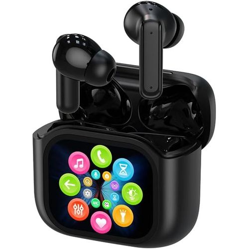 AYU-couteurs sans Fil Bluetooth TWS 5.4 avec rduction de Bruit ANC/ENC, Microphone pour appels, contrle Tactile LED, cran Intelligent, Mode Jeu et Traduction AI