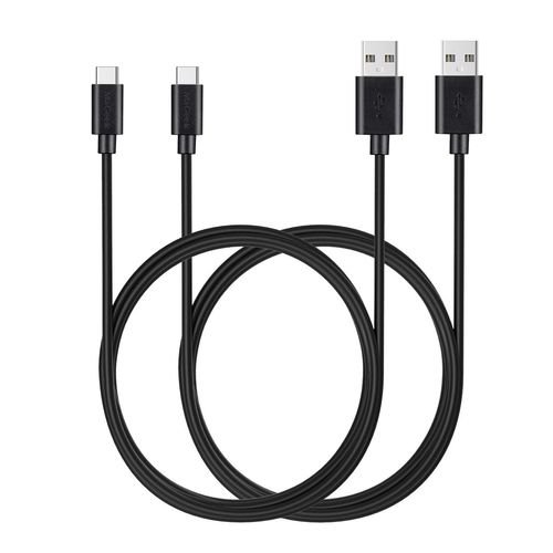 AYU- (Lot de 2, 1,8m Cbles USB Type C vers USB 2.0 Extra Long de Donnes et Charge pour Samsung Galaxy S8, S8 Plus, Nexus 6P, LG G6, new MacBook, Google Pixel XL, OnePlus et plus (Noir)
