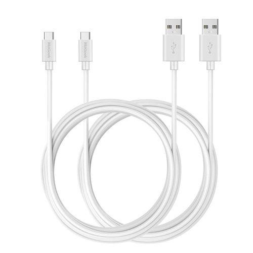 AYU- (Lot de 2, 3,0m Cbles USB Type C vers USB 2.0 Super Long de Donnes et Charge pour Samsung Galaxy S8, S8 Plus, Nexus 6P, LG G6, new MacBook, Google Pixel XL, OnePlus et plus (Blanc)