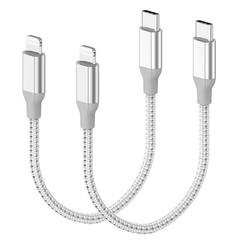 AYU-Lot de 2 cbles Lightning USB C courts de 30 cm - Certifi MFi