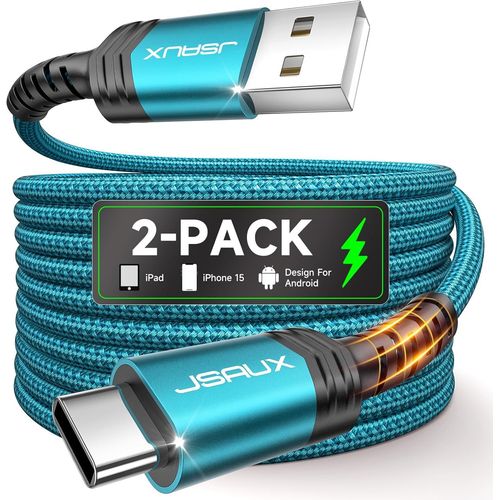 Ayu-Lot De 2 Cbles Usb C 3,1 A De 2 M - Cble De Charge Usb Type C - Charge Rapide - Compatible Avec Samsung Galaxy S22 S21 S20 S10 S9 S8 Plus, Note 20 10 9 8, A3 A5, Lg G5 G6 V20, Huawei P30 P20