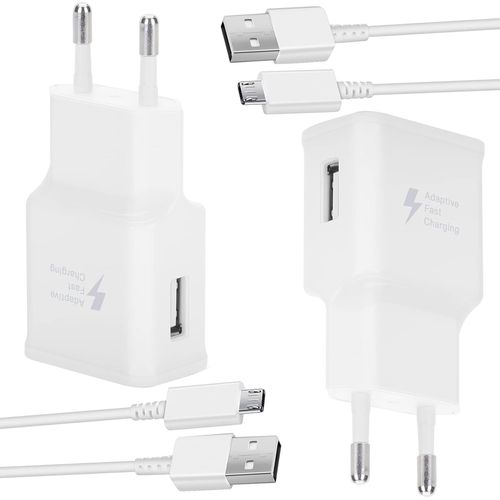Ayu-Lot De 2 Chargeurs Rapides Avec Cble De Charge Rapide Micro Usb 1,5 M Pour Samsung Galaxy S7 S7 Edge A10 A10s A10e A6 A6+ 2018 S6 S5 S4 Note 5 Xcover 4 3 J4+ J6+ A3 A5 A7 J3 J5 J5 J7 Tab