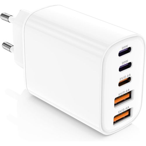 Ayu-Rapida Chargeur Usb C, Multiple 5 Port Prise Usbc Chargeur Rapide Iphone, Multi Secteur Usb A&type C Adaptateur Pour Orginal Apple Iphone 16 15 14 13 12 11 Pad Pro Max X Xs Xr 8 7 6s Plus Mini Se