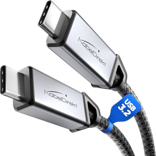 AYU-\u2013 Cble USB-C Tout-en-Un, USB 3.2 Gen 2, Connecteurs Mtalliques + Tressage \u2013 0,3m (20 Gbit/s pour Donnes/Vido, Charge Rapide 240 W, Cble Universel Donnes/Charge/Moniteur, Noir)