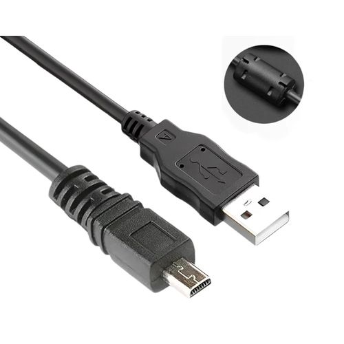 AYU-USB Cble de Charge 8 Broches pour Appareil Photo 150cm Cble de Donnes EMC-5 Compatible avec Casio Exilim EX-ZS200 EX-H5 H50 S8 Z16 Z28 Z33 Z35 Z37