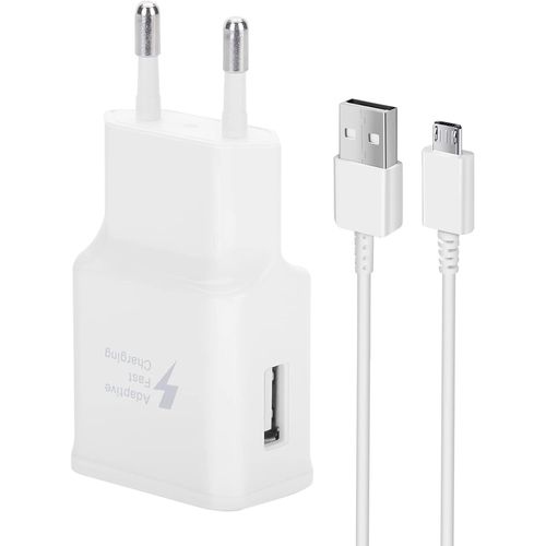 Ayu-Usb Chargeur Pour Samsung Chargeur Rapide Avec Cble De Charge Rapide Micro Usb 1.5m Compatible Avec Samsung Galaxy S7 S7 Edge S6 S5 S4 S3 S2 Note 5/4 Xcover 4 3 2 J3 J4+ A5 A7 J5 J7 Tab (Blanc)