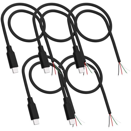 AYU-USB type - C 4 broches cble de queue, USB C mle  4 c?urs nu cble de donnes d'alimentation ouvert 5a OTG pour rparation de bricolage