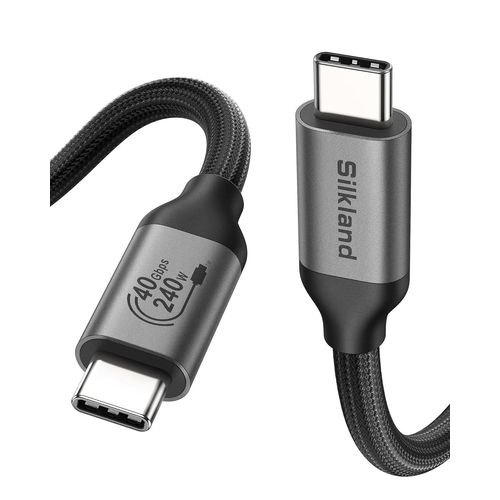 AYU-USB4 avec Cble Thunderbolt 4 2m, 40Gbps Transfert Donnes, 8K@60Hz 4K@144 Hz HDR Vido, PD3.1 240W 5A Charge Rapide pour MacBook, PSSD, iPad, iPhone 16/15 Pro, stations d'accueil, Moniteur