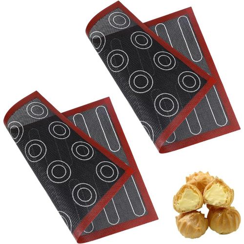AYUHR-2 Pices Four Micro-perfors en Silicone,  Double Face, Antiadhsifs, Rsistants  la Chaleur et Rutilisables pour Macarons, Souffls 40 x 30 cm