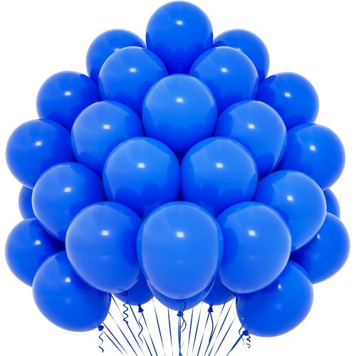 AYUHR-Ballons Bleu Marine, 50 Pices Ballons Bleu Fonc De 12 Pouces, Ballons Bleus En Latex Mat Pour Femmes Filles Enfants Pour Thme Orange Fte D'Anniversaire Remise Des Diplmes Mariage Dcoratio