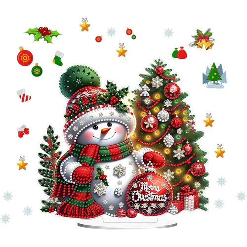 Ayuhr-Bonhomme De Neige Diamond Painting Noel, Nol Peinture Diamant Adulte, 5d Diamant Painting Kit Decoration De Table Noel Kit Diamond Painting Adulte