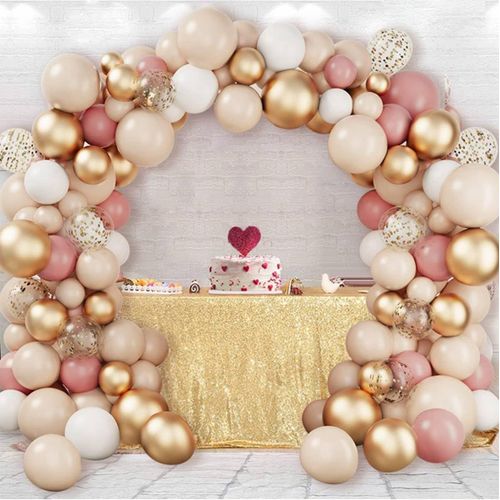 AYUHR-Kit Arche Ballon Noir Or, 110 Pices Noirs Dors Ballons Guirlande avec Ballons Confetti Dors pour Fte Prnatale, Deco Anniversaire, Baby Shower, Mariage, Diplm, Retraite Feste