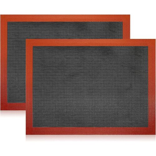 AYUHR-Lot de 2 tapis de four micro-perfors en silicone,  double face, antiadhsifs, rsistants  la chaleur et rutilisables pour macarons, souffls, pizza (40 x 30 cm)