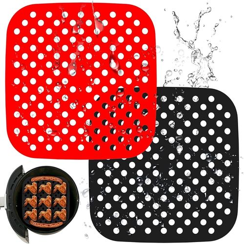 AYUHR-Lot de 2 tapis de friteuse d'air en silicone rutilisables pour friteuse de 3,5 l et 5,5 l