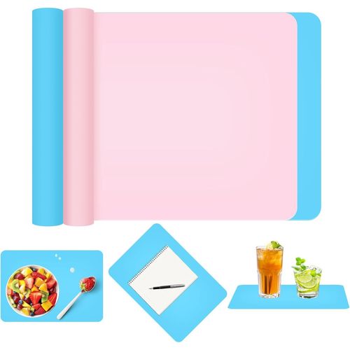 Ayuhr-Lot De 2 Tapis En Silicone 50 X 40 Cm Pour Rsine poxy, Tapis De Bricolage En Silicone Pour Peinture, Rsine poxy, Artisanat, Multi-Usages, Antidrapant En Silicone, Set De Table, Tapis De Ta