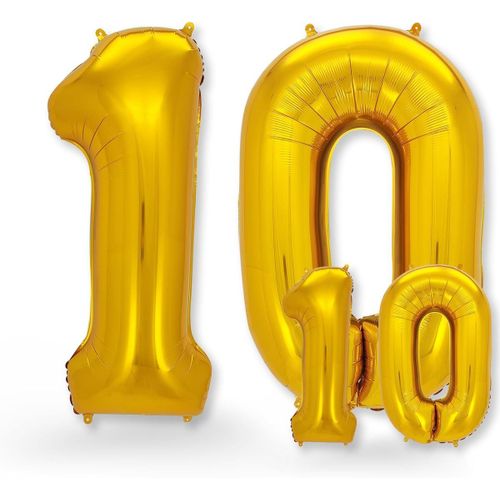 AYUHR- Set de 2 Ballons Chiffre 9 Dor - Grand et Petit Ballon Hlium
