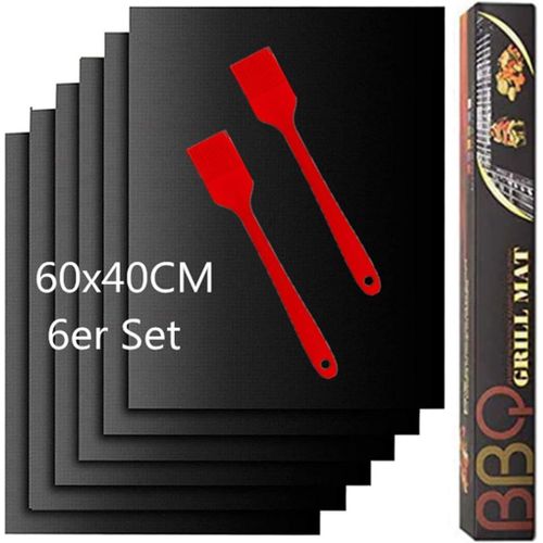 AYUHR-Tapis de Cuisson Barbecue,Tapis Barbecue Set,Tapis Barbecue,BBQ Mat Antiadhsif,Non Stick Four en Tflon Tapis de Cuisson,Rutilisable,Nettoyage Facile et Anti-adhrent,Peut tre coup (40 * 60