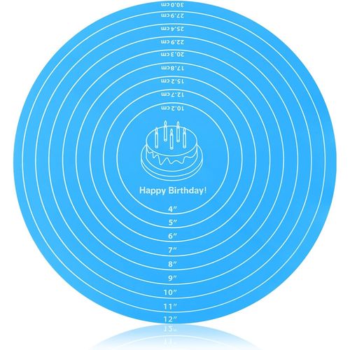 AYUHR-Tapis de cuisson rond en silicone bleu 30 cm - Tapis de cuisson rond en silicone antidrapant