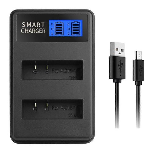 AZ16-1 Chargeur de batteries universelles LCD double rechargeables pour camra daction XiaoYi YI 4K YI 4K+ YI Lite
