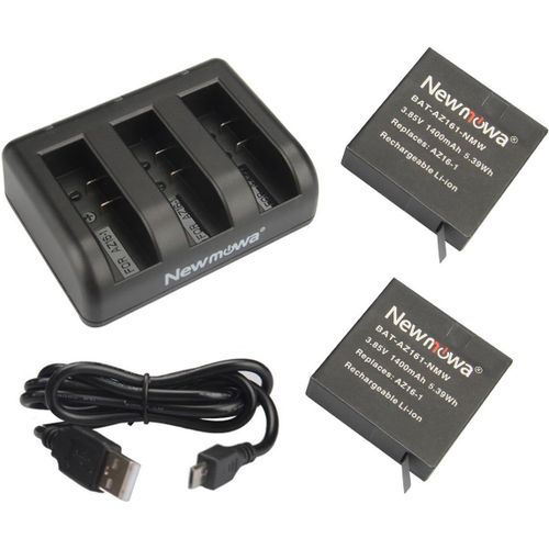 Az16-1 Remplacement Batterie (2-Pack) Et Rapid 3 Canaux Chargeur Usb Pour Xiaomi Yi Az16-1,Az16-2 Et Xiaomi Yi 4K,Yi 4K+,Yi Lite,Yi 360 Vr Action Camera(Non Compatible Pour La Yi D[GOP6250461]