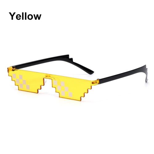 B jaune - Lunettes De Soleil En Forme De C?ur, 1 Pice, Lunettes De Soleil, Mosaque, Amusant, Jouet D'action, Minecraft, C?ur Pixel, Accessoires De Costume
