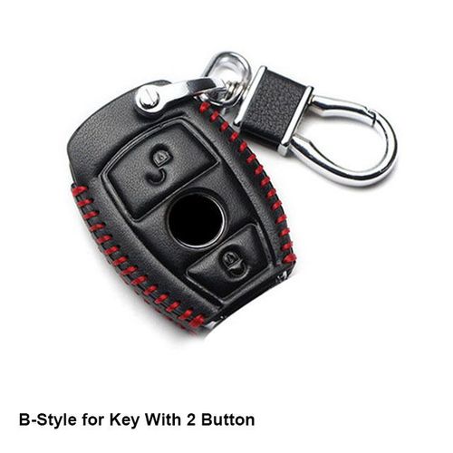 B Noir Rouge - Housse De Cl De Voiture En Cuir Vritable, tui Pour Cl De Voiture Pour Mercedes Benz Cls Cla Gl R Slk Amg Classe A B C S, Accessoires De Support De Tlcommande