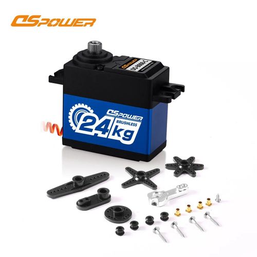 B008 Bleu - Servo tanche  Couple lev, Moteur Sans Balais,Servo Rc Pour Voiture 1/8 1/10 Rc, Robot, Bateau, Hlicoptre
