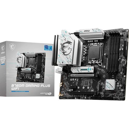 B760M Gaming Plus Wifi Carte Mre,Matx-Compatible Avec Les Processeurs Intel De 14E,13E Et 12E Gn,Lga 1700-Ddr5 Memory Boost 6800+Mhz/Oc,1X Pcie 4.0 X16,2XM.2 Gen4,Lan 2.5G,Wi-Fi 6E