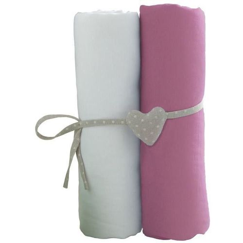 Babycalin 2 Draps Housse Bb Blanc Violine 70 X 140 Cm Jersey 130gr/M