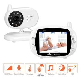 BabyPhone Vidéo Sans fil Multifonctions 3.5LCD Couleur Vidéo Audio  Bidirectionnel, Vision Nocturne,Surveillance de la Température