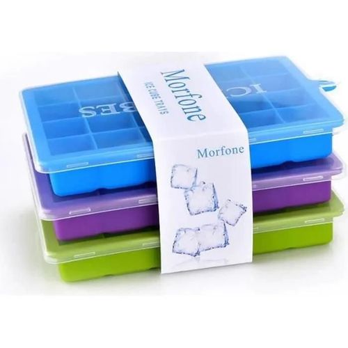 Bac  Glaons, Lot De 3 Moule  Glaons Avec Couvercle, 24 Cubes Chaque Moule Bac  Glaons En Silicone  Dmoulage Facile,Sans