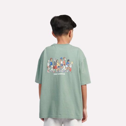 New Balance Back Graphic Queue Tee Unisex T-Shirts & Polos Vert Taille 170 Vtements