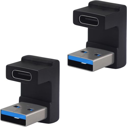 BAERTMY-180 Degrs Angle Usb 3.1 Adaptateur U Forme Usb Mle  Usb-C Adaptateur Femelle 10Gbps Otg Adaptateur De Transfert De Donnes Pour Ordinateur Portable 2 Pack (Usb M/C F)