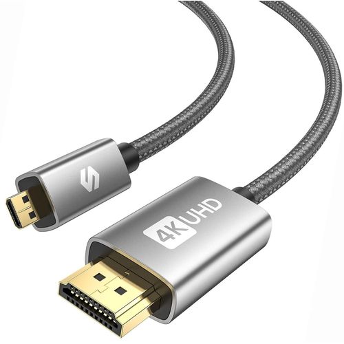 BAERTMY-Cble Micro Hdmi Vers 2M, 4K@60Hz, Supporte Ethernet, 3D, Hdr Et Arc, Compatible Avec Gopro Hero 9/8/7/6/5, Raspberry Pi 4, Sony Camera A6300 A6400, Noir