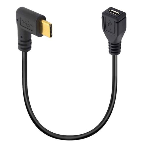 BAERTMY-Cble Micro Usb Vers Type C, Coud  90 Degrs Usb C Mle Vers Micro B Femelle Adaptateur Convertisseur Pour Macbook Pro, Ordinateur Portable, Appareils Android (Ct Usb C/Type C)