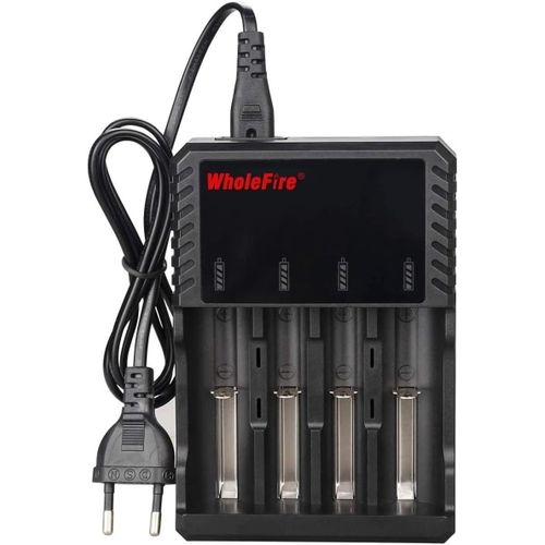 Baertmy-Chargeur De Batterie Universel Intelligent Avec cran Led Et 4 Piles Rechargeables Aaa 3,7 V 18650 26650 22650 17670 16340(Rcr123a)