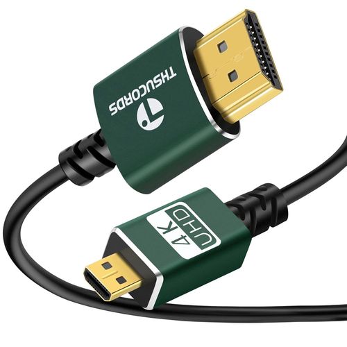 BAERTMY-Extra Thin Cble Micro Hdmi Vers Hdmi 0,3M, Ultra Extrmement & Flexible Fin Cble Micro Hdmi Supporte 3D/4K@60Hz/18Gbps/1080P For Gopro Raspberry Pi 4