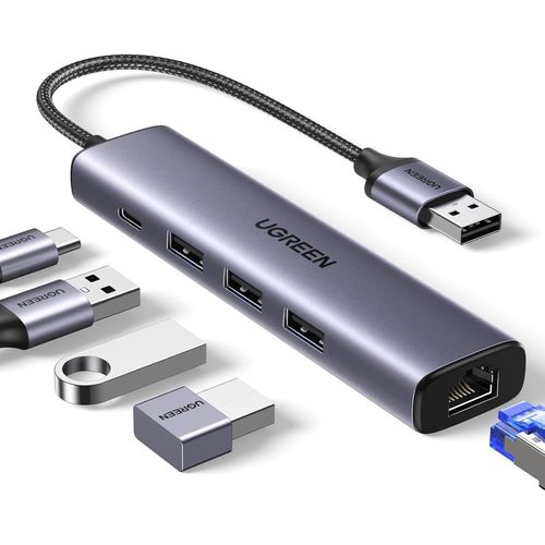 BAERTMY-Hub Usb 3.0 Adaptateur Ethernet 1000Mbps Avec 3 Ports Rj45 Rseau Lan Gigabit En Aluminium Compatible Avec Windows 11 10 8 Mac Os Linux