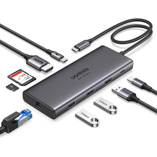 BAERTMY-Revodok Pro 109 10Gbps Hub Usb C Hdmi 4K 60Hz Ethernet Gigabit Lecteur De Carte Sd Tf Pd 100W 3A1C Data Ports 9 En 1 Dock Station Compatible Avec Iphone 16 15 Macbook Ipad Air Galaxy S24