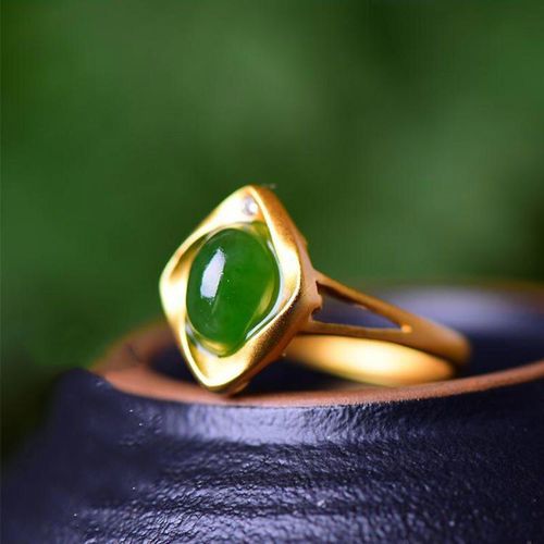 Bague Ajustable En Htian Calcdoine Naturelle, Design Artisanal Tridimensionnel, Ouvert, Unique, Artisanat En Or Ancien, Bijoux Pour Femmes